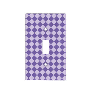 Purple Checker Diamond Pattern Light Switch Cover
