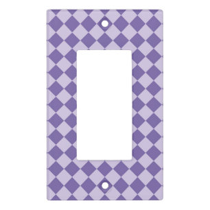 Purple Checker Diamond Pattern Light Switch Cover