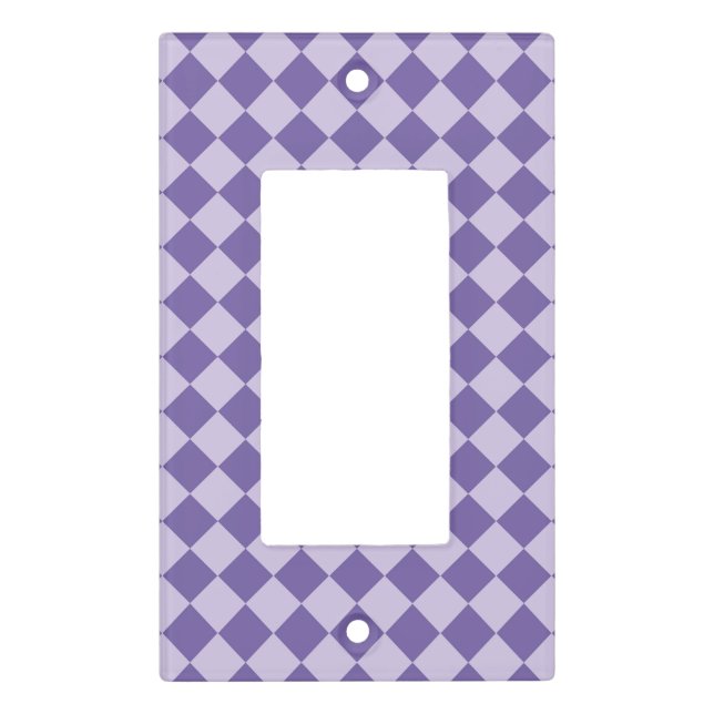 Purple Checker Diamond Pattern Light Switch Cover (Front)