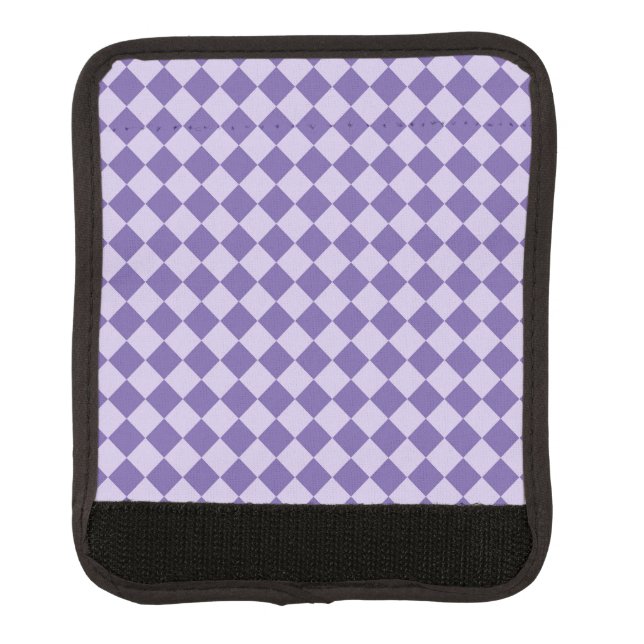 Purple Checker Diamond Pattern Luggage Handle Wrap (Front)
