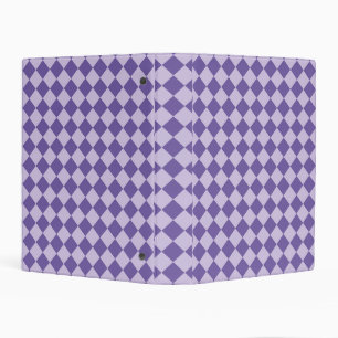 Purple Checker Diamond Pattern Mini Binder