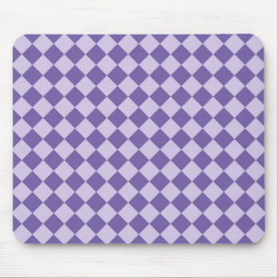 Purple Checker Diamond Pattern Mouse Pad