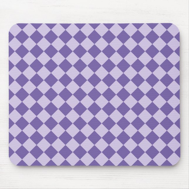 Purple Checker Diamond Pattern Mouse Pad (Front)