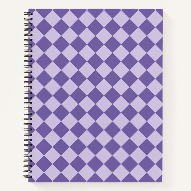 Purple Checker Diamond Pattern Notebook (Front)