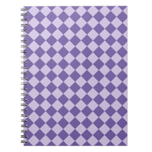 Purple Checker Diamond Pattern Notebook