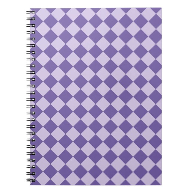 Purple Checker Diamond Pattern Notebook (Front)