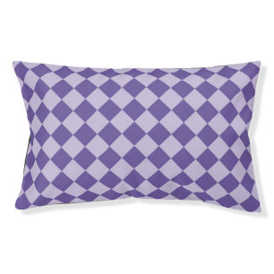 Purple Checker Diamond Pattern Outdoor Pet Bed