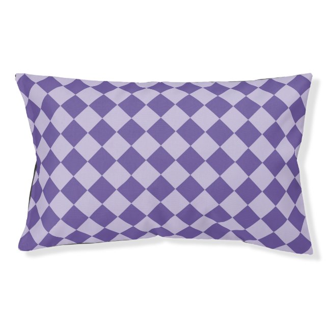 Purple Checker Diamond Pattern Outdoor Pet Bed (Front)