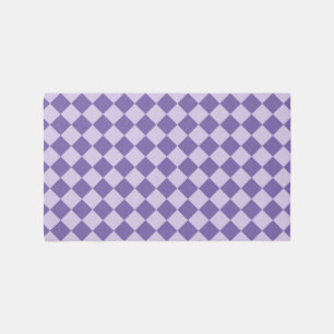 Purple Checker Diamond Pattern Outdoor Rug