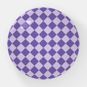 Purple Checker Diamond Pattern Paperweight
