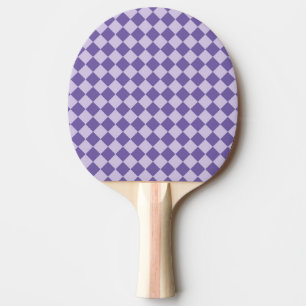Purple Checker Diamond Pattern Ping Pong Paddle
