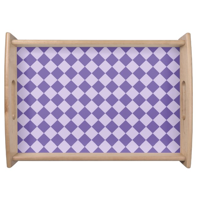 Purple Checker Diamond Pattern Serving Tray (Front)