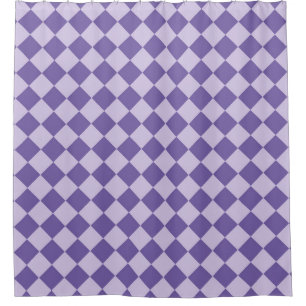 Purple Checker Diamond Pattern Shower Curtain