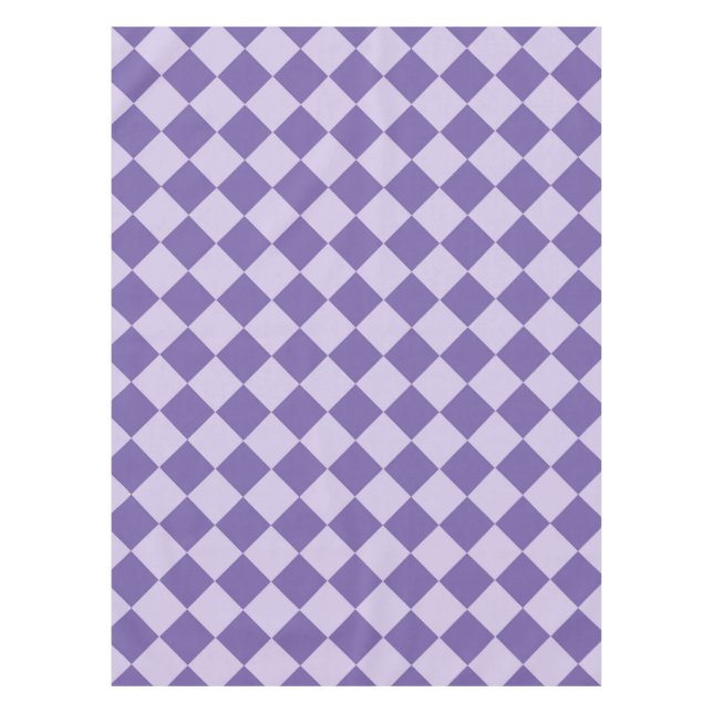Purple Checker Diamond Pattern Tablecloth (Front)