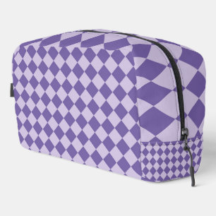 Purple Checker Diamond Pattern Toiletry Bag