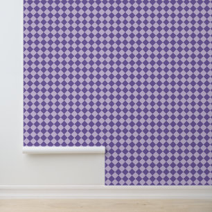 Purple Checker Diamond Pattern Wallpaper