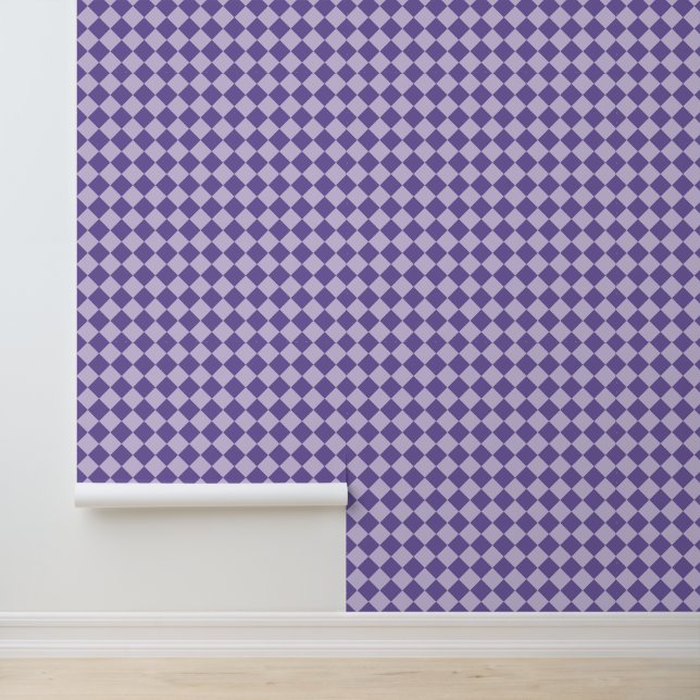 Purple Checker Diamond Pattern Wallpaper (Application)