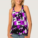 Purple Checker Graffiti Tank Top