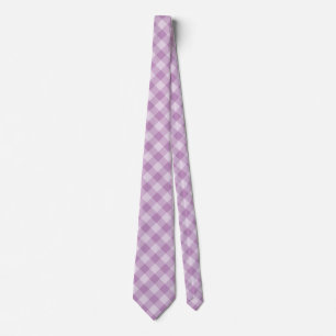 Purple Checker Pattern Neck Tie