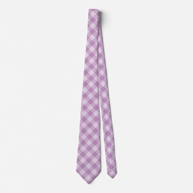 Purple Checker Pattern Neck Tie (Front)