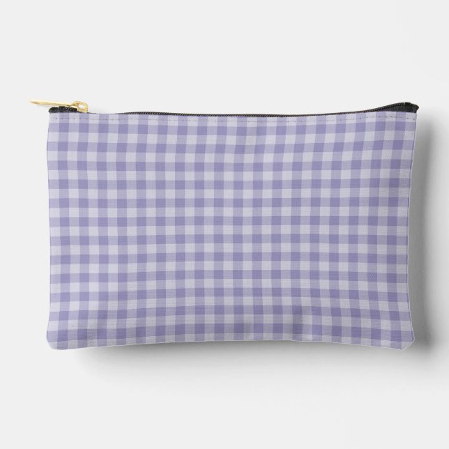 Purple Checkerboard Pattern Small Accessory Pouch (Front)