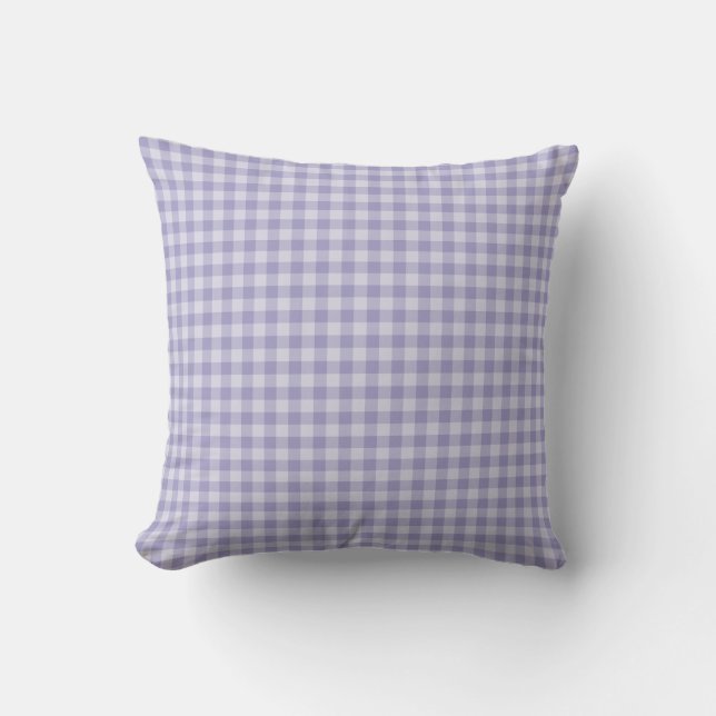 Purple Checkerboard Pattern Throw Pillow (Front)