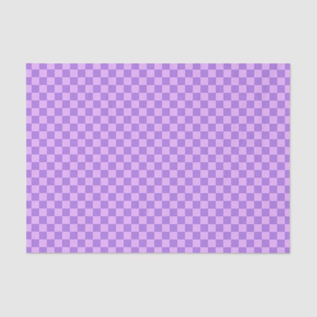 Purple Checkerboard Pattern Tissue Paper (Front)