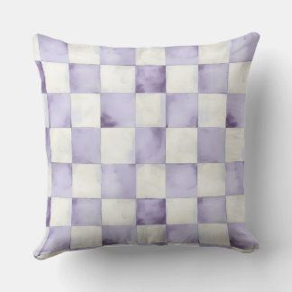 Purple Checkered Decorative Throw Pillow