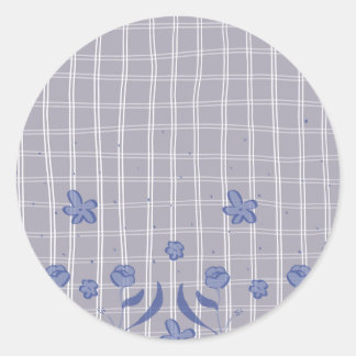 Purple checkered floral sticker