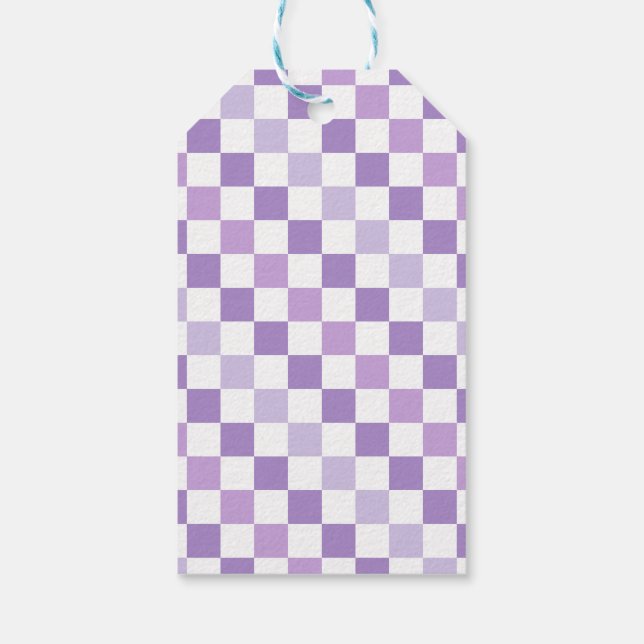 Purple Checkered Gift Tag (Back)