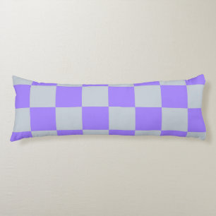 Purple Checkered Gingham Pattern Body Pillow