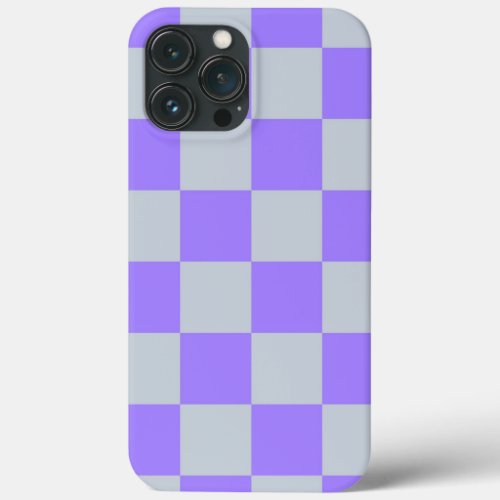 Purple Checkered Gingham Pattern iPhone 13 Pro Max Case