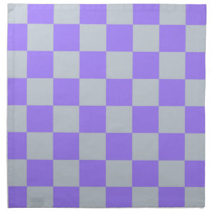 Purple Checkered Gingham Pattern Cloth Napkin