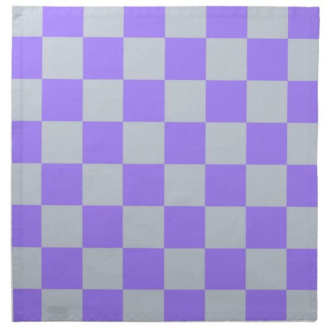 Purple Checkered Gingham Pattern Cloth Napkin (Front)