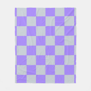 Purple Checkered Gingham Pattern Fleece Blanket