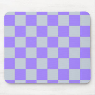 Purple Checkered Gingham Pattern Mouse Pad