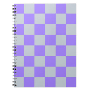 Purple Checkered Gingham Pattern Notebook