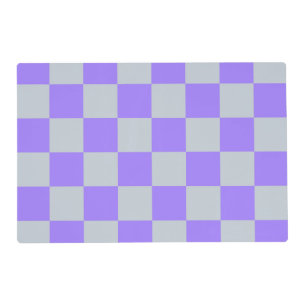 Purple Checkered Gingham Pattern Placemat
