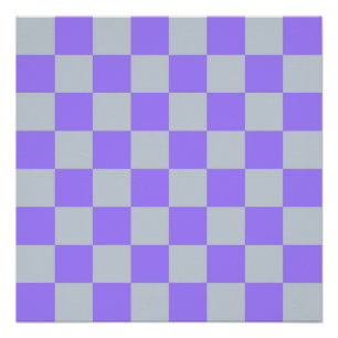 Purple Checkered Gingham Pattern Poster
