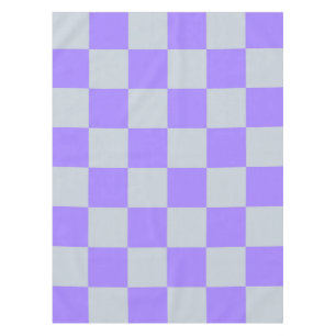 Purple Checkered Gingham Pattern Tablecloth