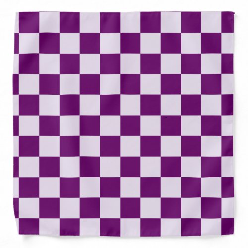 Purple Checkered Pattern Bandana