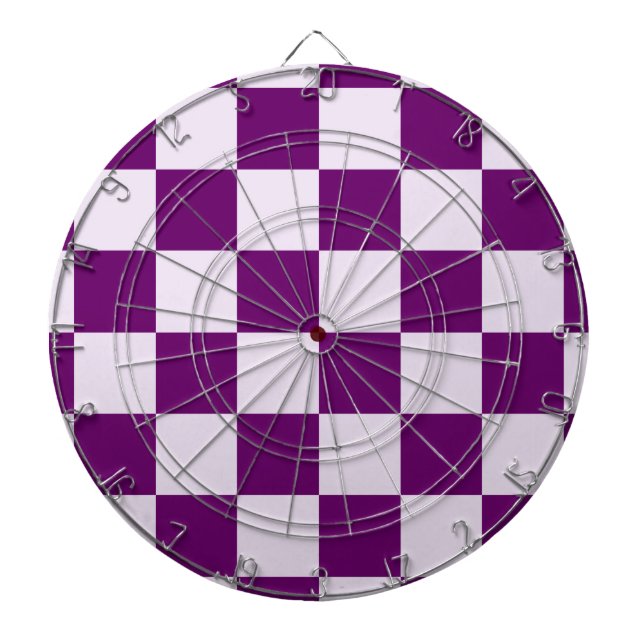 Purple Checkered Pattern Dart Board (Front)