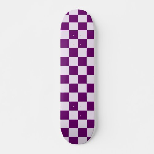 Purple Checkered Pattern Skateboard