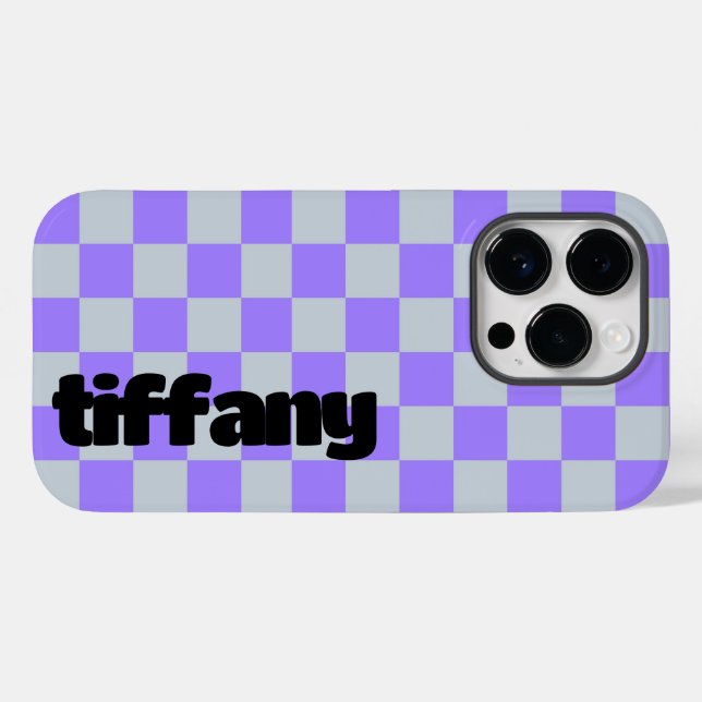 Purple Checkered Phone Case  (Back (Horizontal))