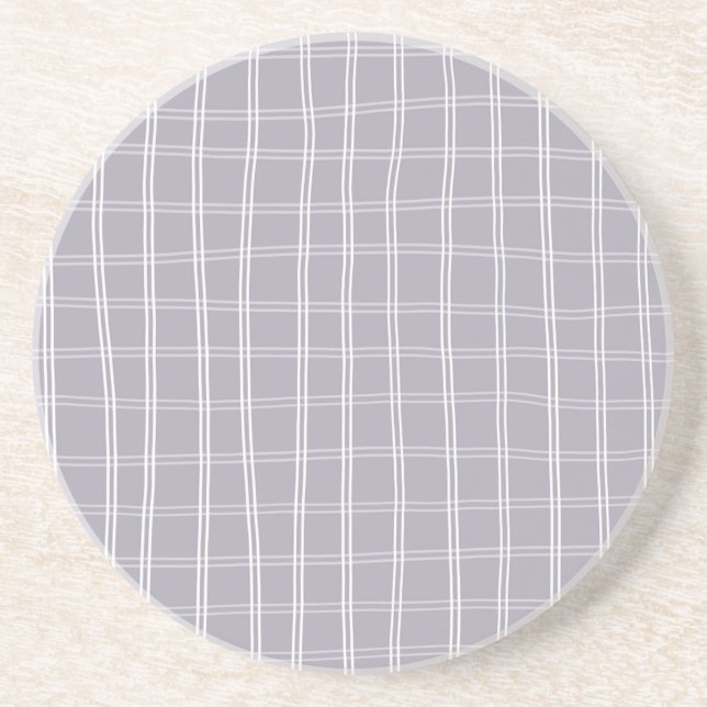 Purple checkered sandstone coaster (Front)