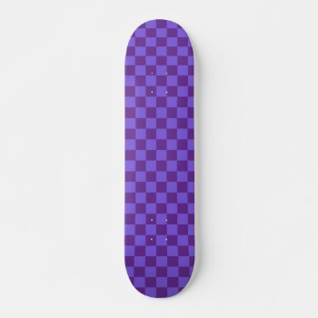 Purple Checkered Skateboard by CraftyCrew at Zazzle