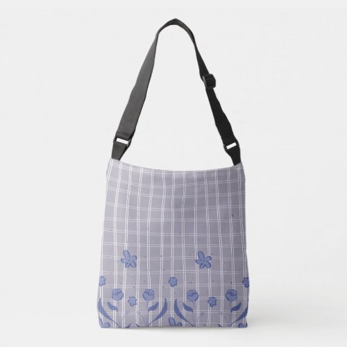 Purple checkered tote bag