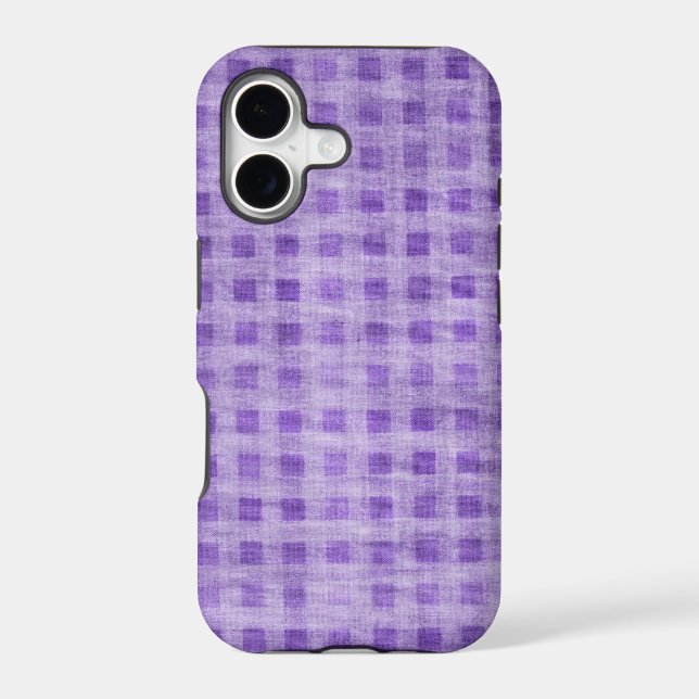 Purple Checks Iphone Case (Back)