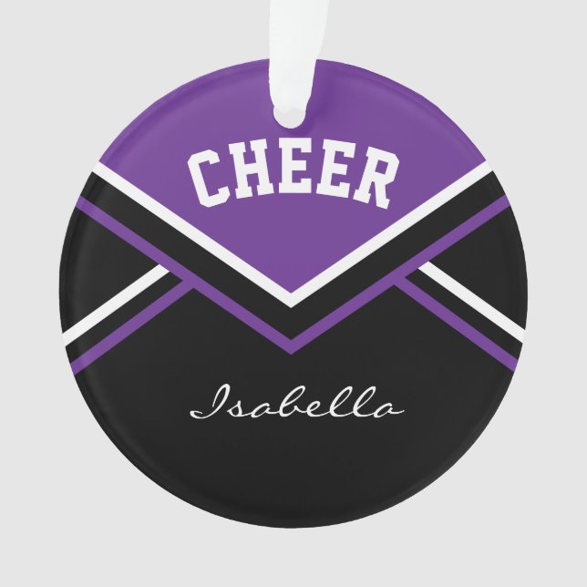 Purple Cheerleader 📣💖 Cheer Ornament (Front)