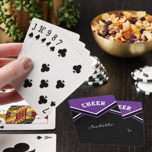 Purple Cheerleader Cheer Poker Cards